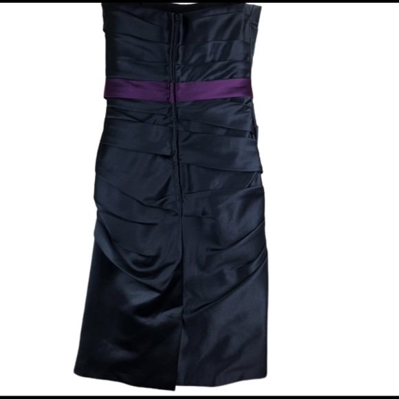 ALFRED ANGELO Little Black Cocktail Satin Rushed Dress Size 0 - Picture 6 of 9